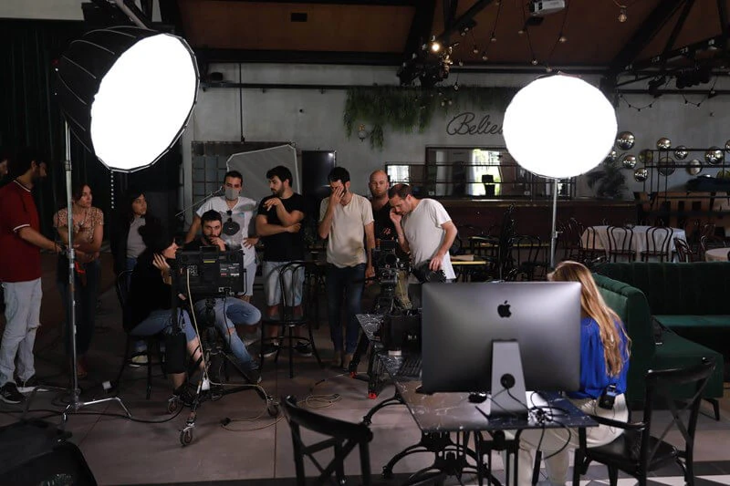 scene with softbox lighting kit