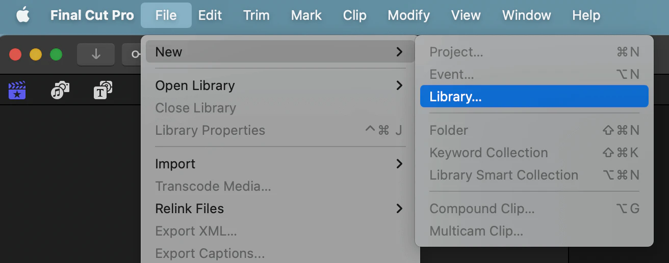 final cut pro library