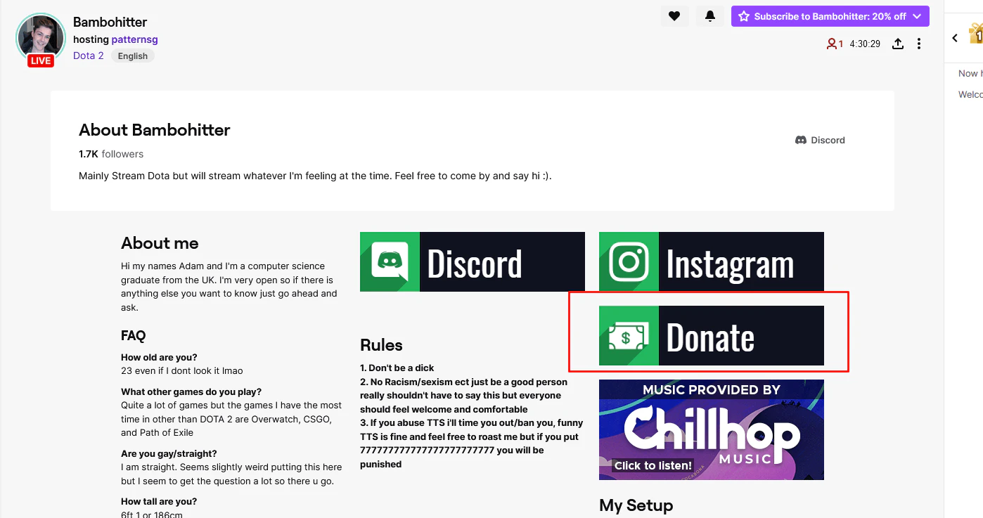 Twitch donations
