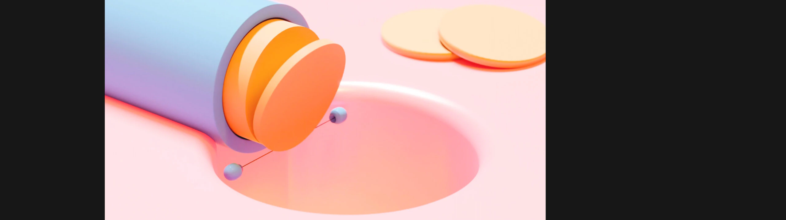 Decorative image of a cylindrical object being sliced