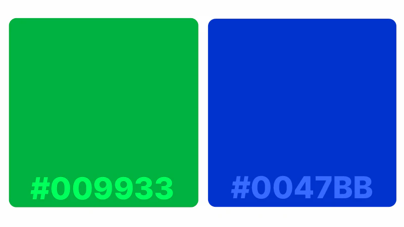 Hex Color code - green screen vs blue screen
