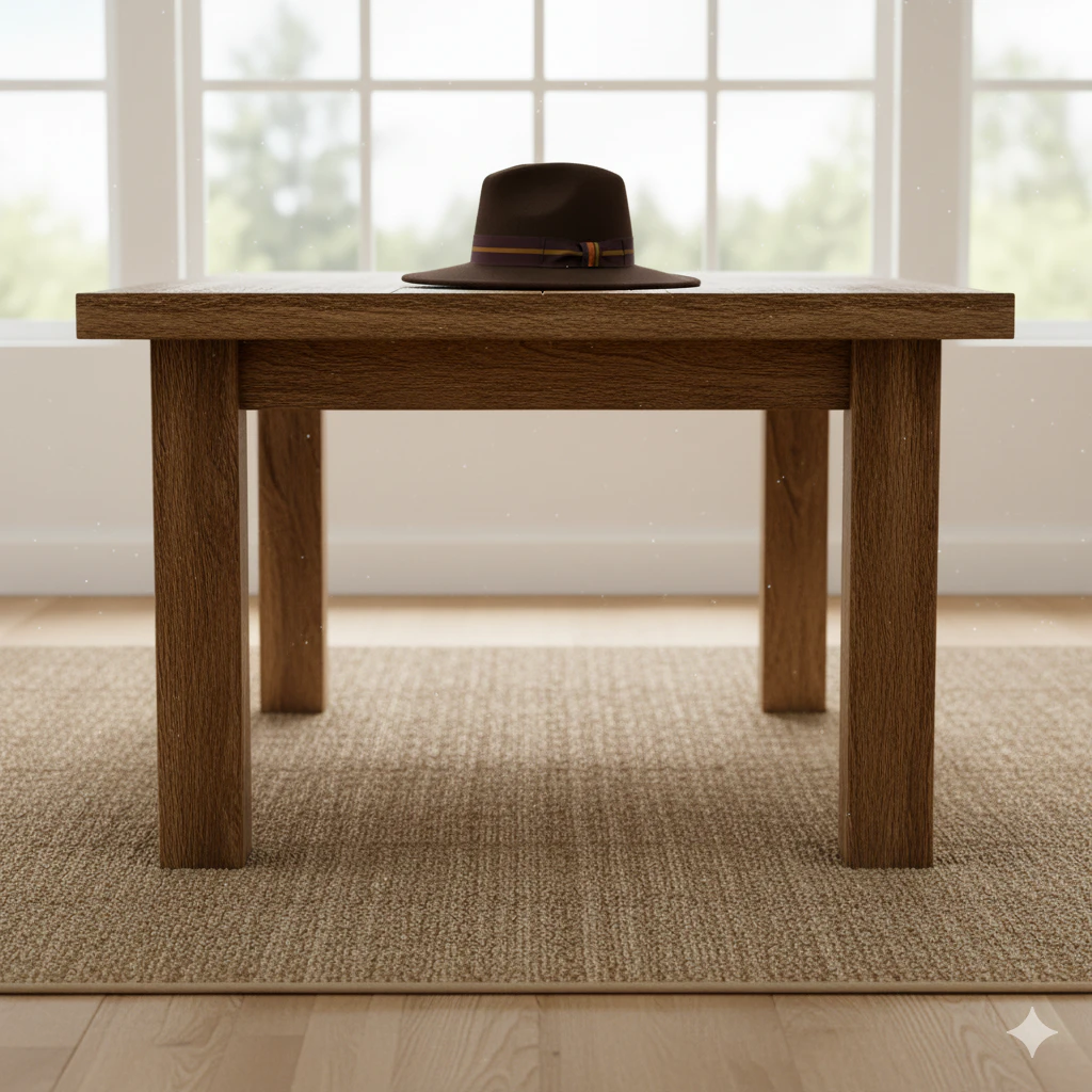 AI generated image of a hat on a table