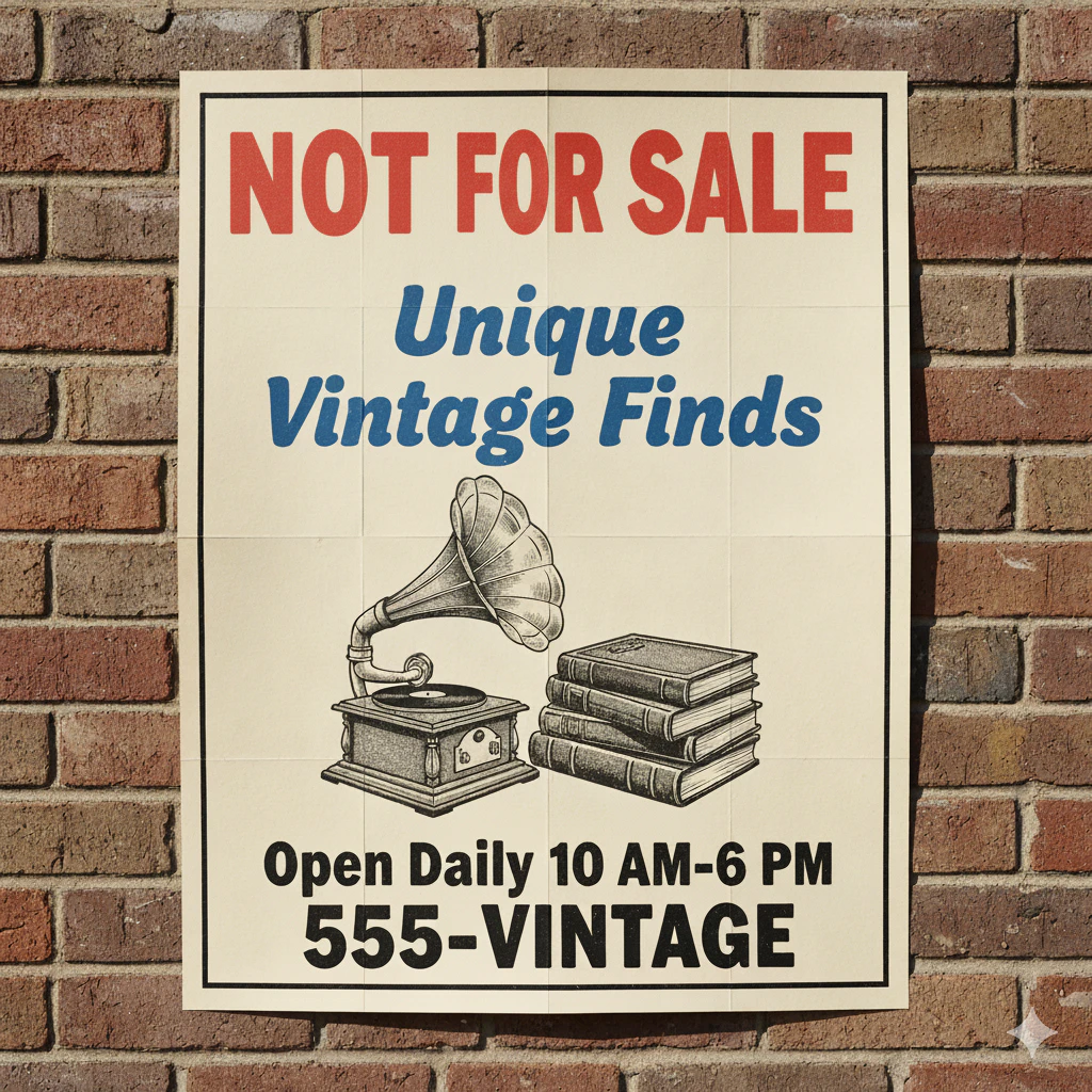 AI image of a sign that has been edited to say not for sale