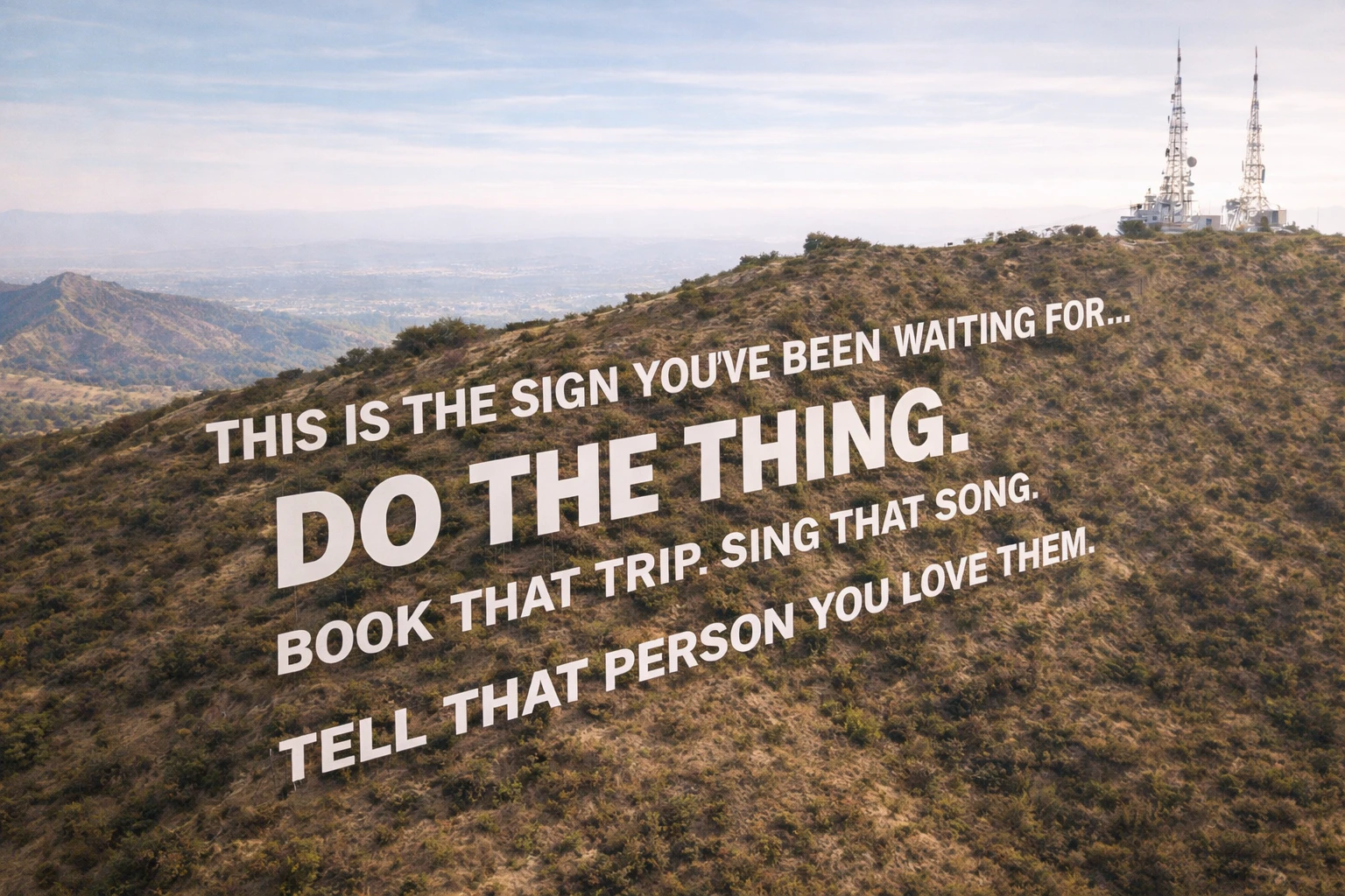 A GPT Image 1.5-generated image of the Hollywood Hills with text