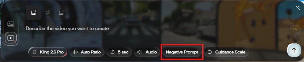 Screenshot of Artist AI Toolkit prompt box, showing settings, especially the negative prompting option